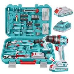TOTAL TOOLS - TALADRO 20V TOTAL+1B 2A+C+MAL166 PZAS THKTHP41667