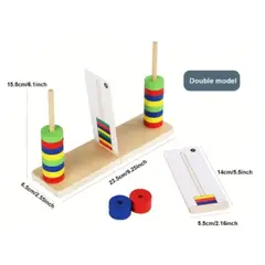 GENERICO - Juego de Mesa Torres con fichas imantadas con Tarjetas de Patrones