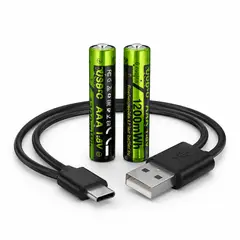 HOCO - Pilas Recargables AAA JA4 1.5V USB C 2 Unidades