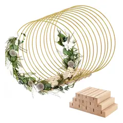 ATURE - 12 Unidades Centro De Mesa Con Formade Aro Floralde Metal