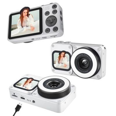 Renvmexy Cámara Digital 4K Doble Pantalla Af, 64Mp, Tarjeta