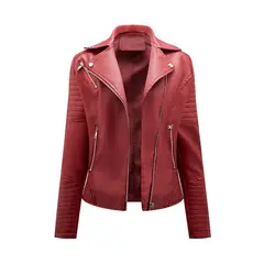 GIOIO - Chaqueta Biker PU Mujer