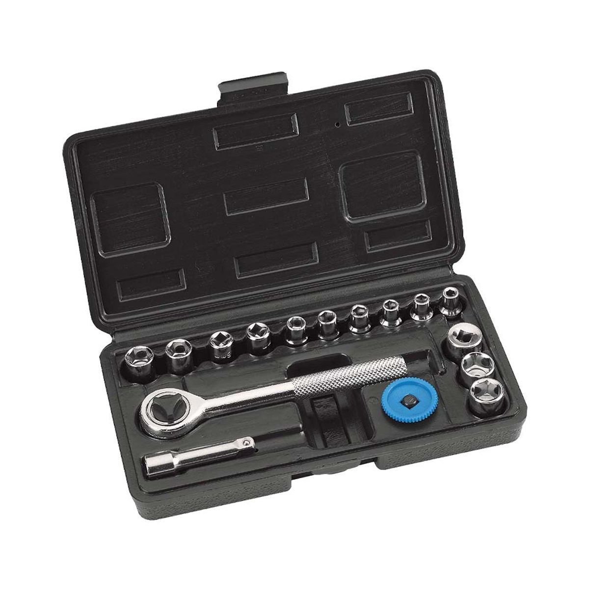KWB - CHICHARRA + SET DE DADOS 16 PIEZAS 1/4