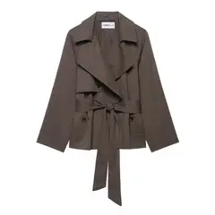 GIOIO - Trench Corto con Botones Mujer