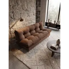 MUEBLES NEW - SOFA CAMA GLOBO CHOCOLATE FELPA