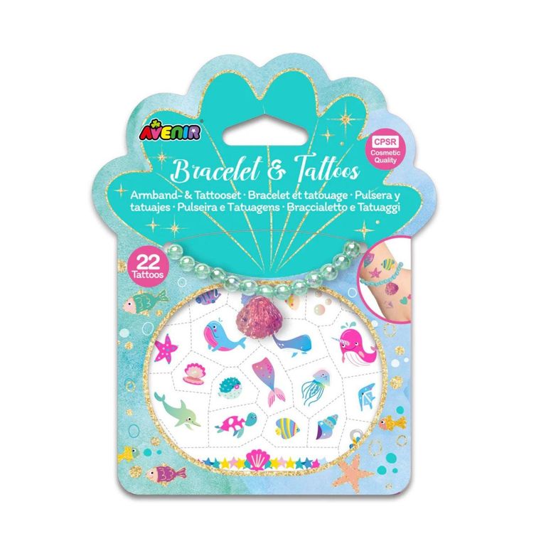 Set de Pulsera y Tatuajes - Vida Marina