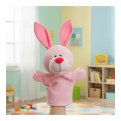 ARTIDIX - Títere De Mano Peluche Educativo Estimulación 25 cm - Conejo Rosa