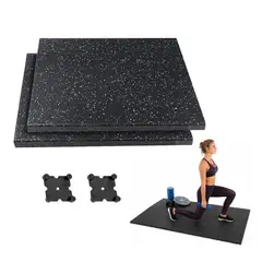 OVERFIT - Pack x2 Piso de Caucho Para Gimnasio 50x50x2 Cm Gym De Alta Densidad Y Intensidad