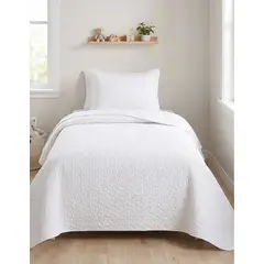 GENERICO - Cubrecama Quilt Verano 1.5 Plazas - Blanco 278