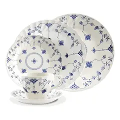 GENERICO - Juego de vajilla fina 30pzas porcelana finlandia blue queens