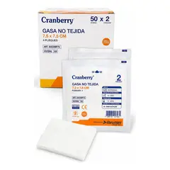 CRANBERRY - Gasa No Tejida Blanca Estéril 75x75mm Absorbente Caja 50 Uso Blanco Clínico Neutro Limpio Gasa No Te