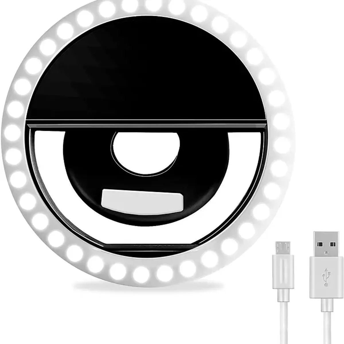 GENERICO - Anillo Selfie Aro de Luz LED USB 3 Modos Iluminación