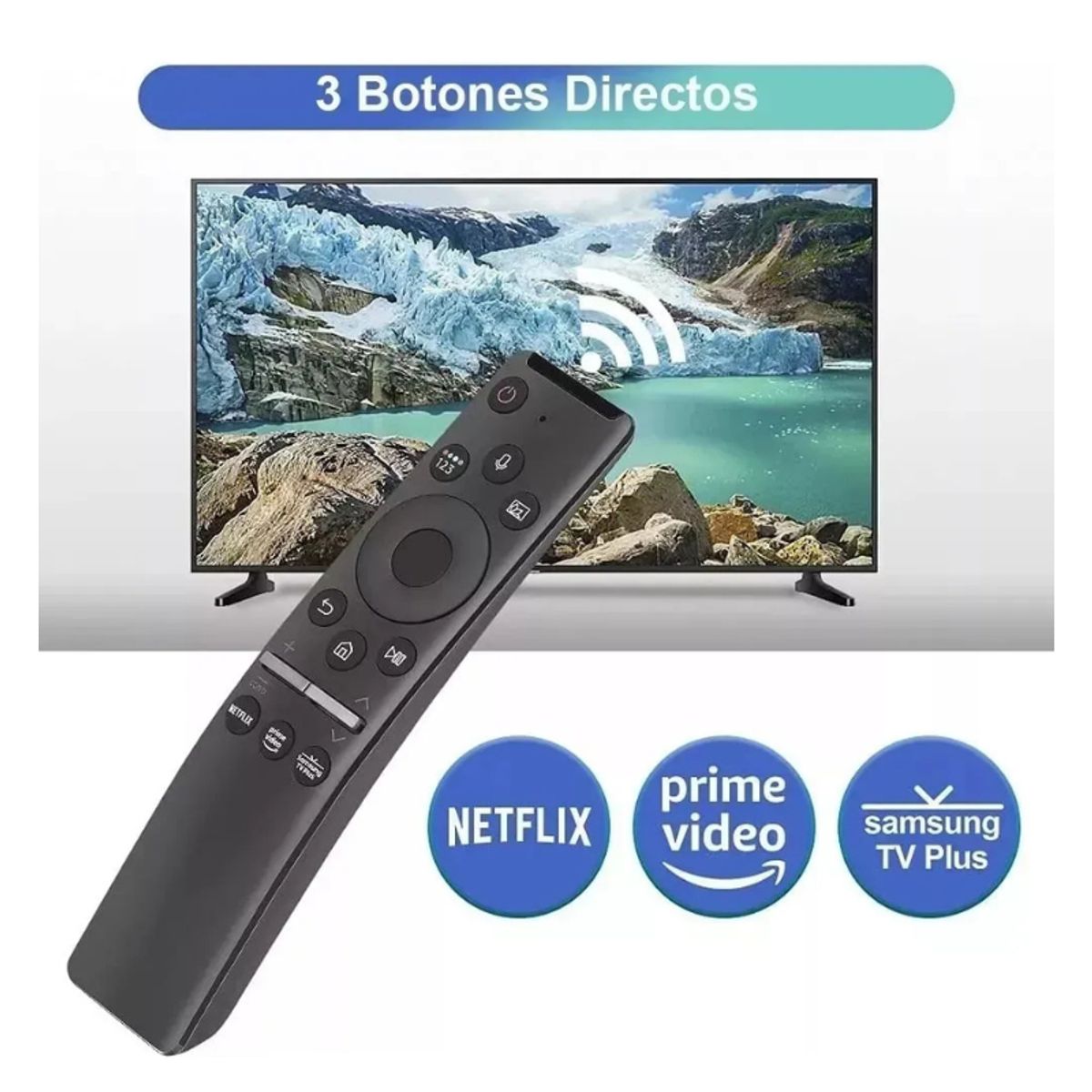 GENERICO - Control Remoto Para Samsung Smart Tv 4k Curve Con Voz Negro