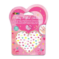 AVENIR - Set de Anillo y Stickers para Uñas - Corazones