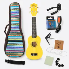 EPIC - Ukelele Soprano Ukulele Acustico 21 Funda + Accesorios