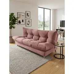 MUEBLES NEW - SOFA CAMA GLOBO PALO ROSA FELPA