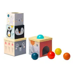 TAF TOYS - Cubos de Apilamiento con Bolitas Texturizadas