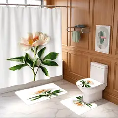 GENERICO - Set de Cortina de Baño + Accesorios Diseño Exclusivo