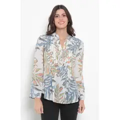 WADOS - BLUSA MANGA LARGA ESTAMPADA ESCOTE V ABOTONADA EN DELANTERO
