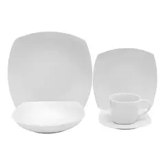 GENERICO - Juego de loza 30 piezas cuadrado porcelana nórdico Blanco