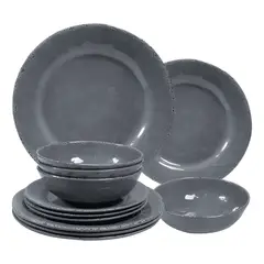 GENERICO - Zarocrus 12 PCS juegos de vajilla de melamina vintage, juego