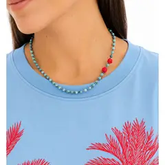 GENERICO - Collar Rosita Amazona, piedra amazonita natural, hecho a mano