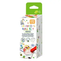 HAKU YOKA - Mini Kit Rollo de Papel y Crayones para Colorear · Vehículos
