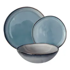 GENERICO - Set vajilla 18 piezas cerámica línea rustica Azul