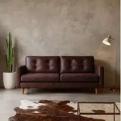 LATAM HOME - Sofá Nápoles 3 Cuerpos Cuero Kentucky