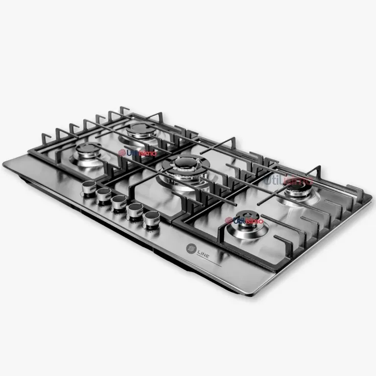 LINE Encimera Gas Licuado 5 Platos Acero Inox con Chispero
