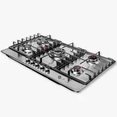 LINE - Encimera Gas Licuado 5 Platos Acero Inox con Chispero