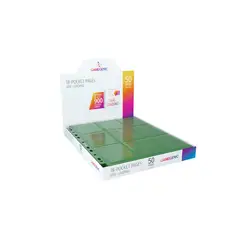 GAMEGENIC - Display 50 Hojas para Archivador 18-pocket Sideloading - Green