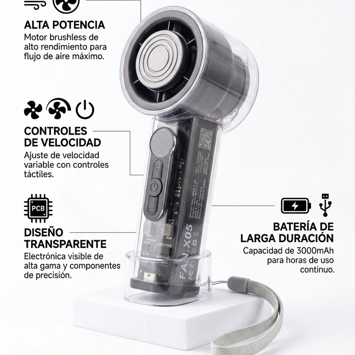 GENERICO - Ventilador Mini Portátil De Mano Y De Escritorio Recargable