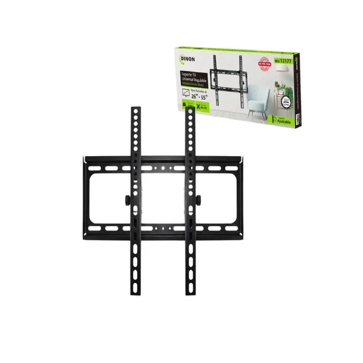 GENERICO - Soporte Tv Universal Regulable 15°, 26-55, 50kg