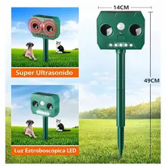 MOVI - Ahuyentador De Animales Solar Ultrasónico Exterior Sensor Led
