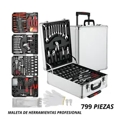 MOVI - Maleta de Herramientas con Ruedas 199 Herramientas y 799 Piezas – Set Profesional de Lujo
