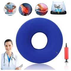 GENERICO - Cojín De Asiento Para Hemorroides Cojin Dona Ortopedicas Redondo Inflable Azul