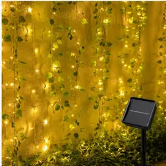 GENERICO - Cortina Luces Solares LED 3Mx1M Exterior Jardin Casa