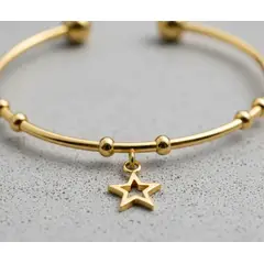 NSCOMPANY - Pulsera de dama tipo brazalete dorado / 001