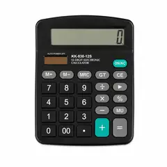 GENERICO - Calculadora electrónica de 12 dígitos KK-838-12S con apagado automático solar