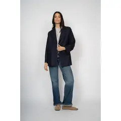 RASTRO STORE - Blazer Aqua Lana Azul Marino