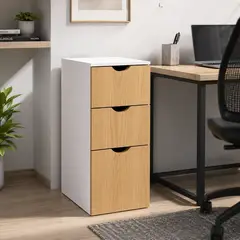 SPACE HOME - Gabinete Compacto Moderno Azzarian Blanco De Madera 3 Niveles