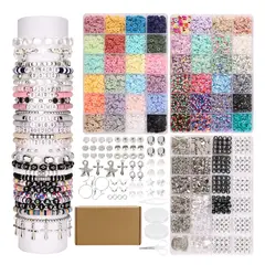 ATURE - Juego De Cuentas 48 Colores Y Letra 10500 Kit Hacer Pulseras