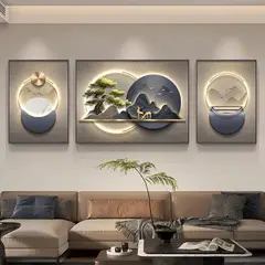 TATEE - Set 3 Pinturas Decorativas Marco Negro 40×60+60×80+40×60cm