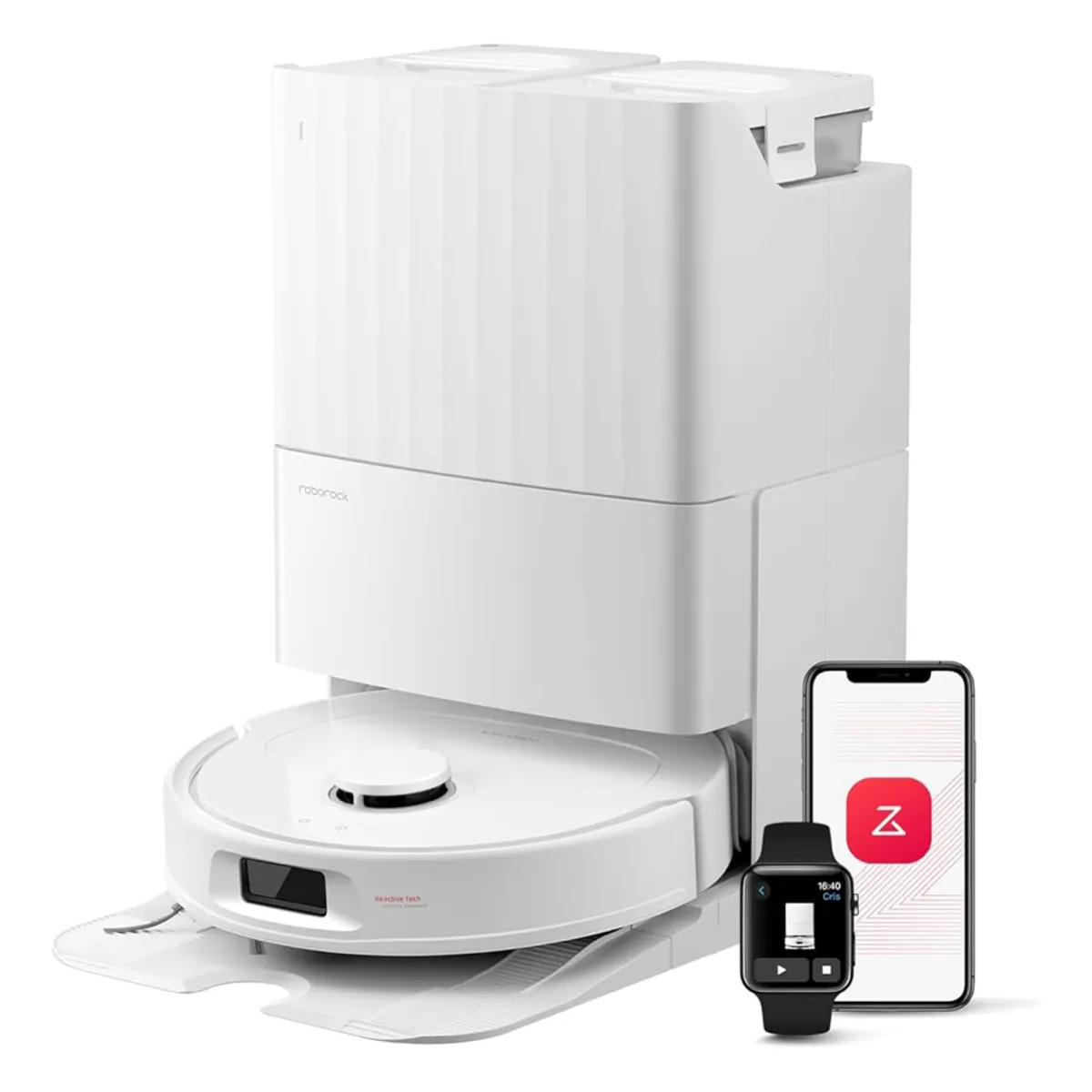 JONR - Roborock QR798 Robot Aspirador y trapeador con Base Inteligente, 10.000 Pa