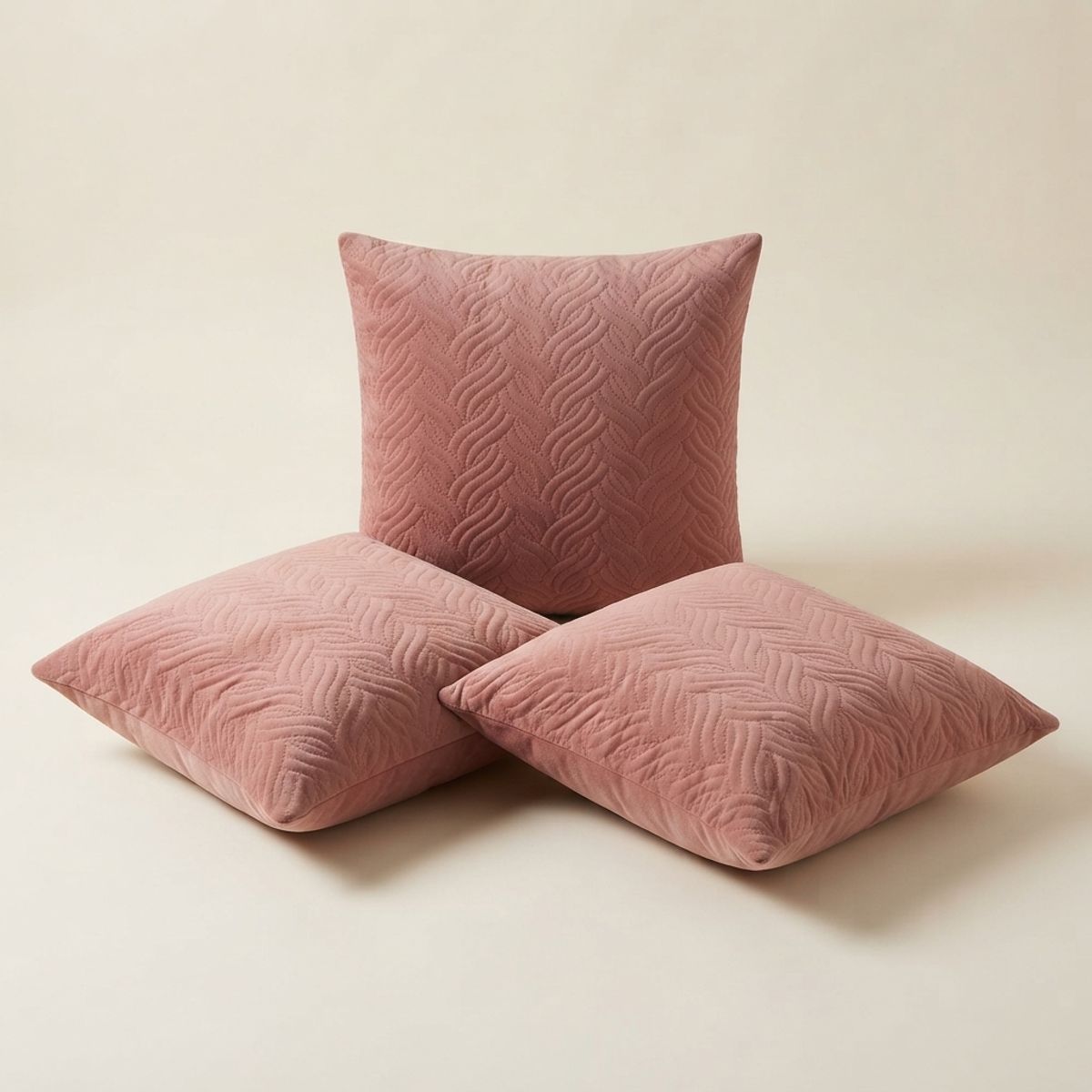 ARMONIA - Funda Decorativa Plush Rosa Texturizada Pack de 3 046 Versátil