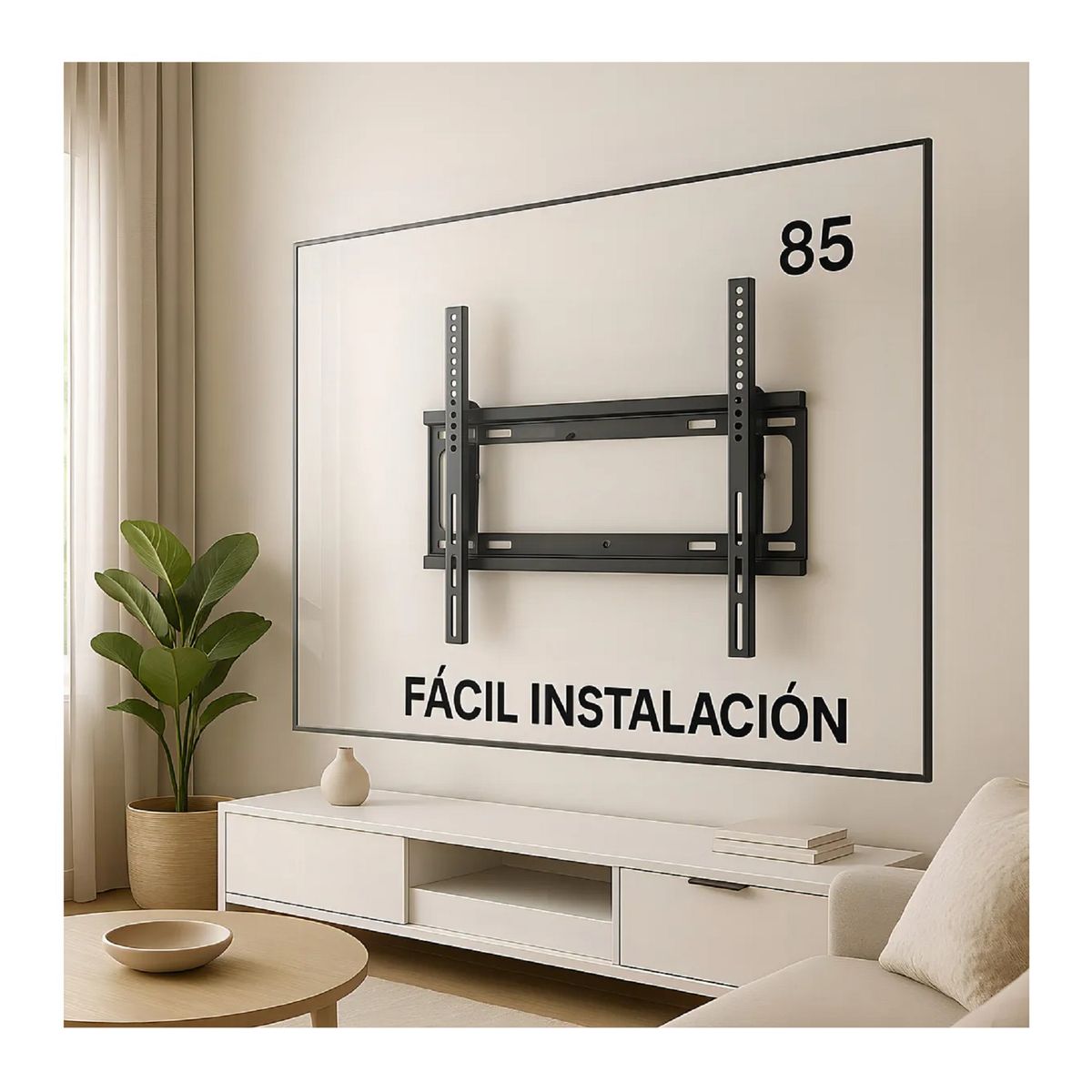 GENERICO - Soporte Pared Fijo Tv 40- 85 Pulgadas Universal 75 Kilos