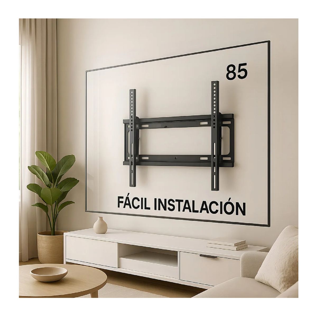 GENERICO - Soporte Pared Fijo Tv 40- 85 Pulgadas Universal 75 Kilos
