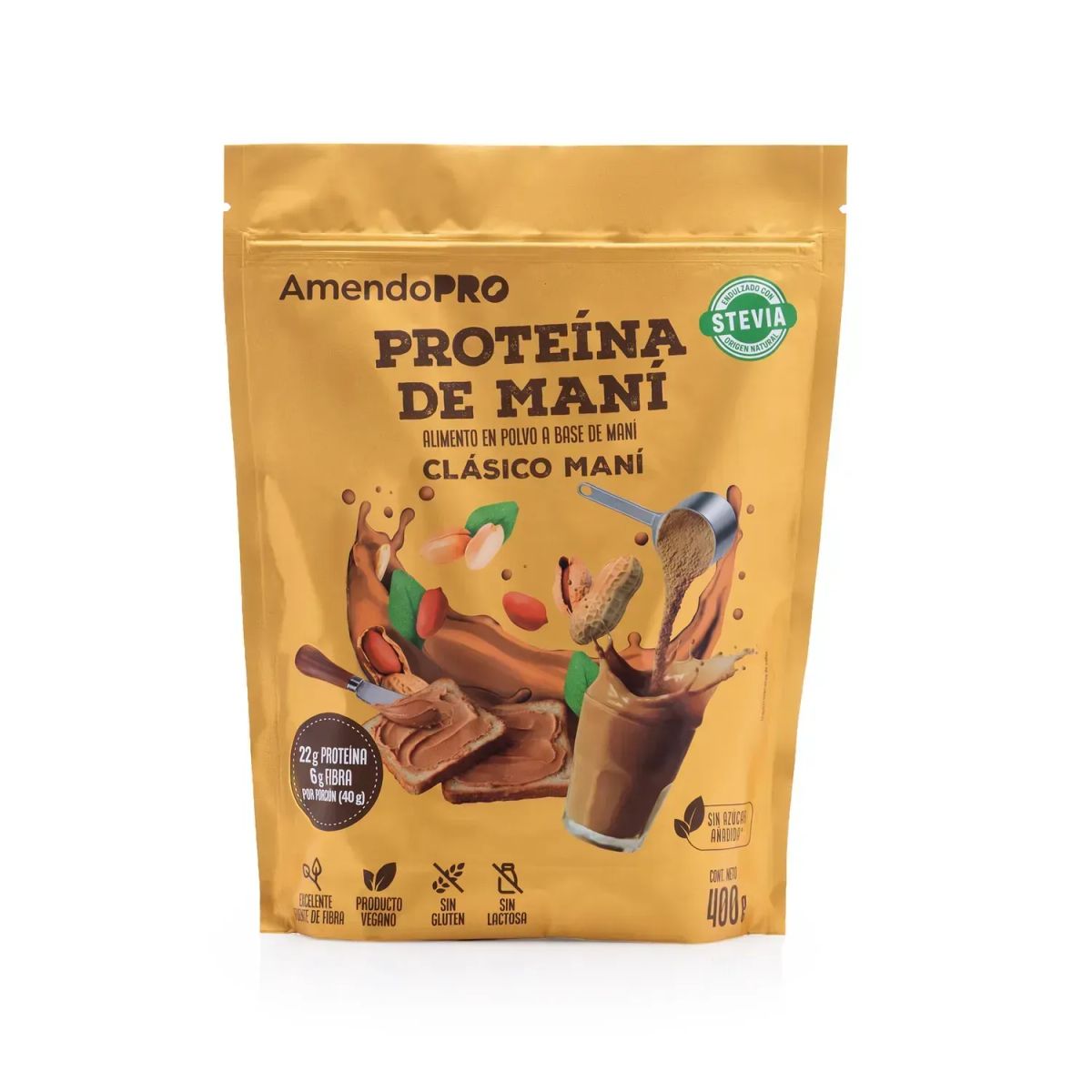 AMENDOPRO - Proteína de Maní - Sabor Clásico Maní- 400g