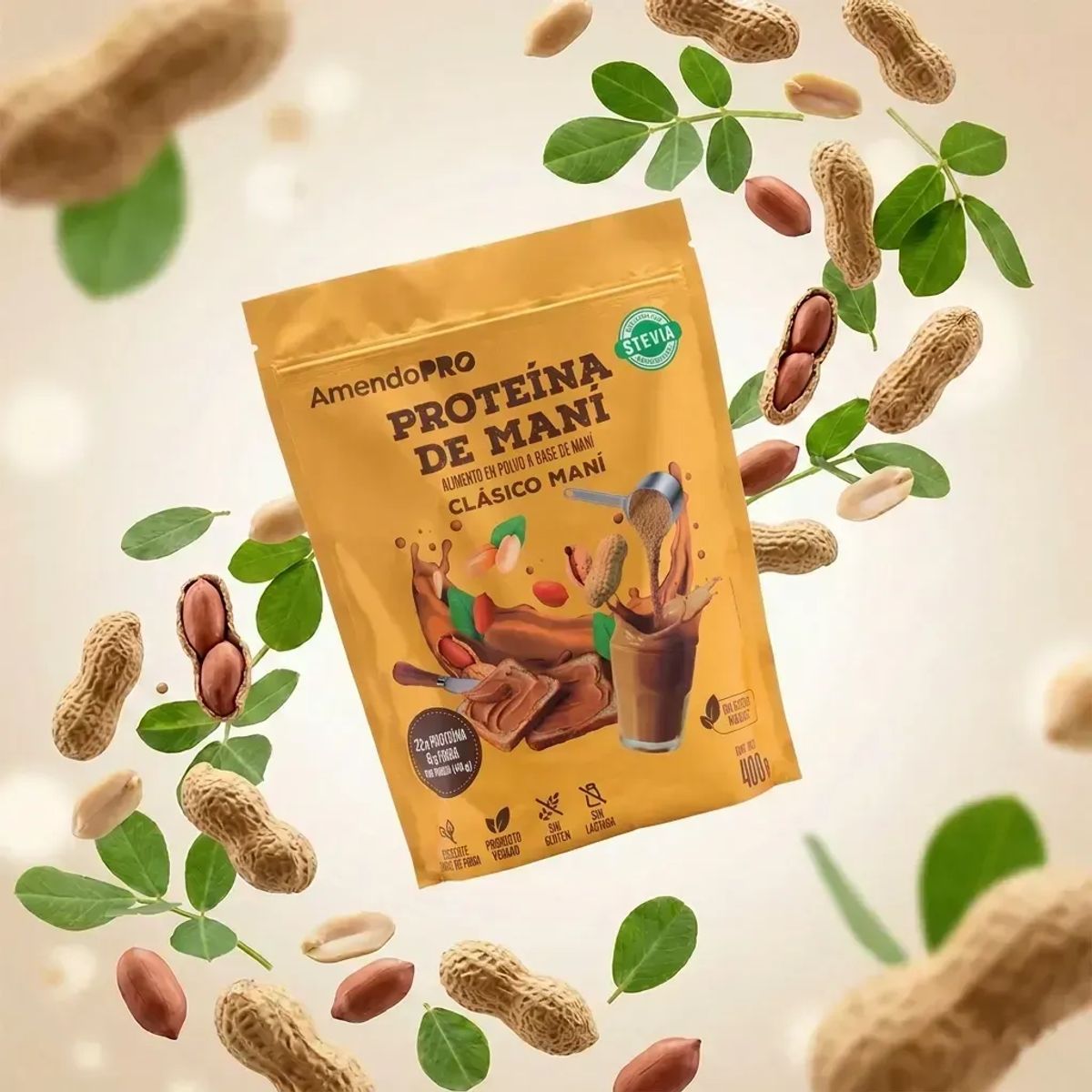 AMENDOPRO - Proteína de Maní - Sabor Clásico Maní- 400g